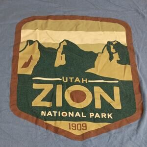 General Standard Zion National Park Utah T-Shirt Mens 2XL Blue Made In USA